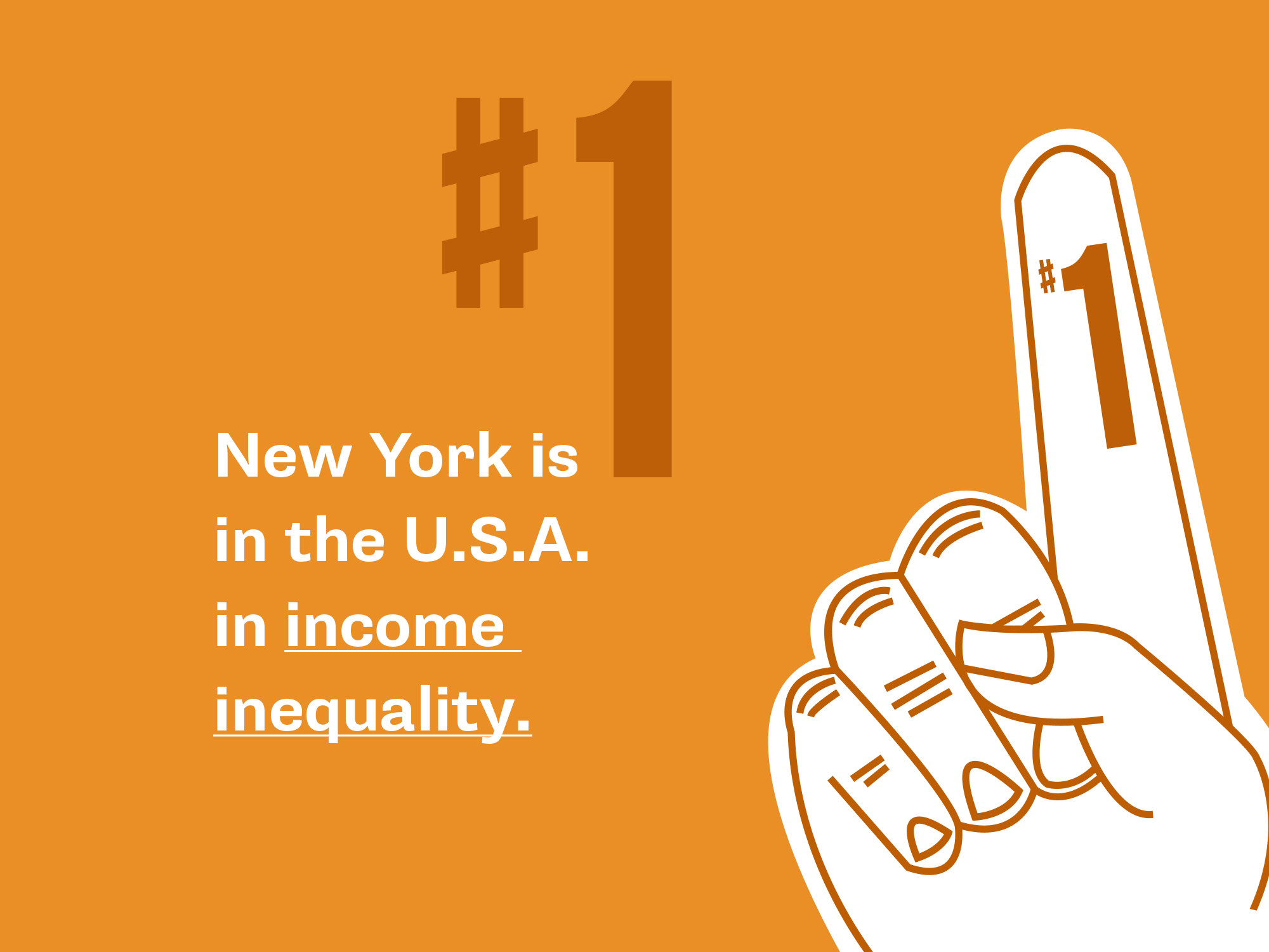 99% NY presentation slide reading New York is number 1 in th U.S.A. in income inequality