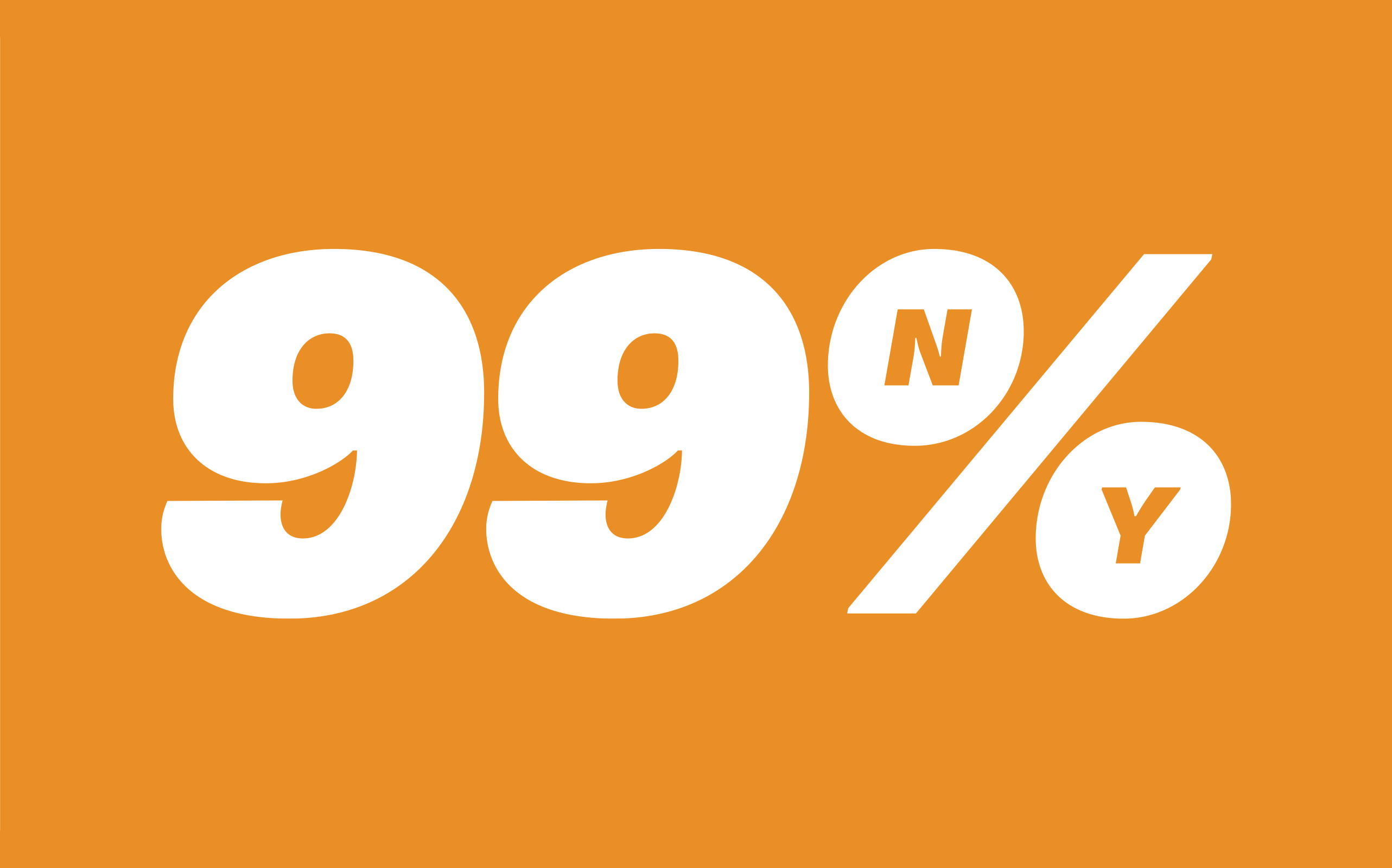 99% NY primary logo, with stylized N and Y within the numerator and denominator within the percent sign