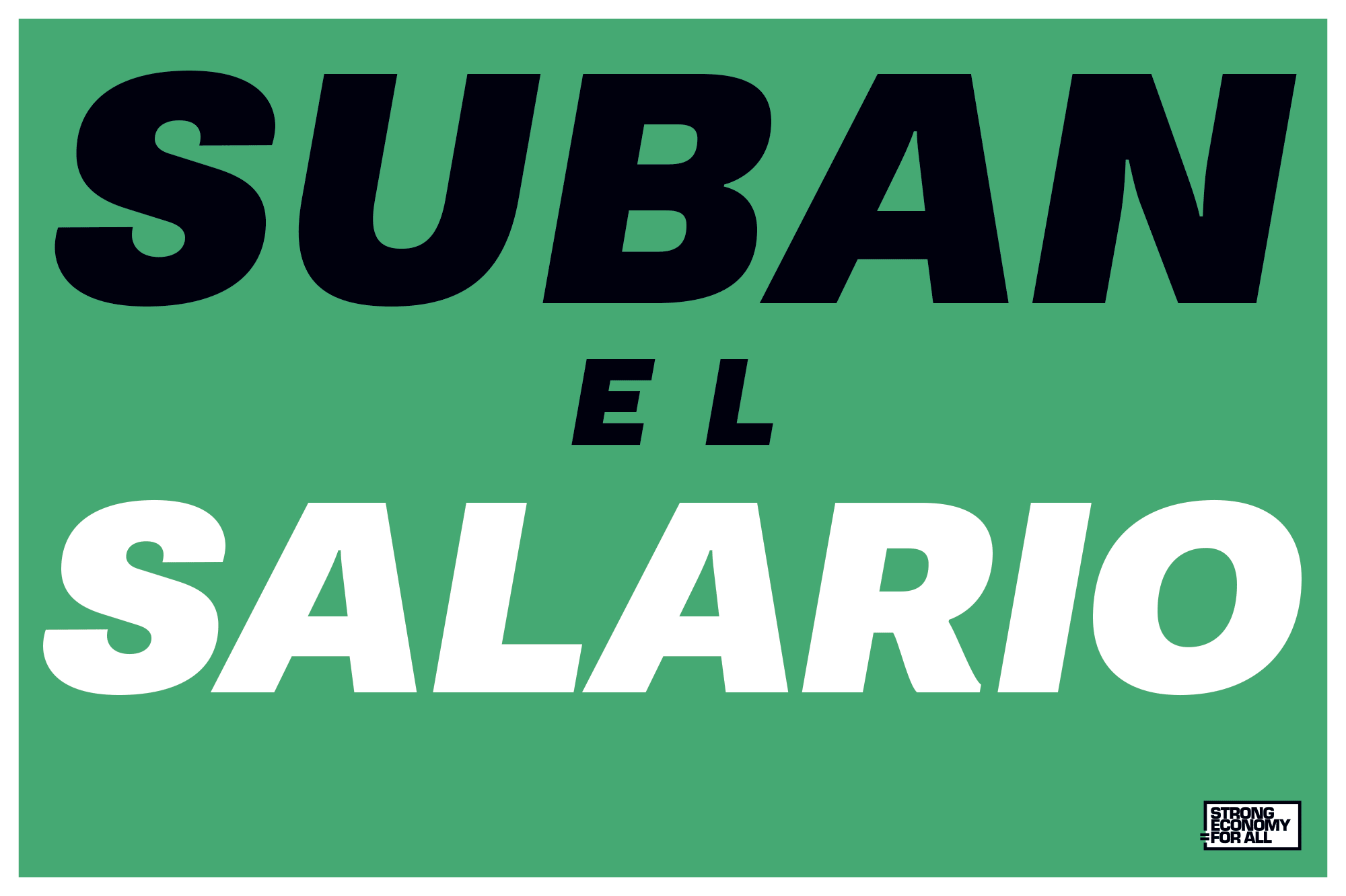 99% NY placard reading Suban el Salario