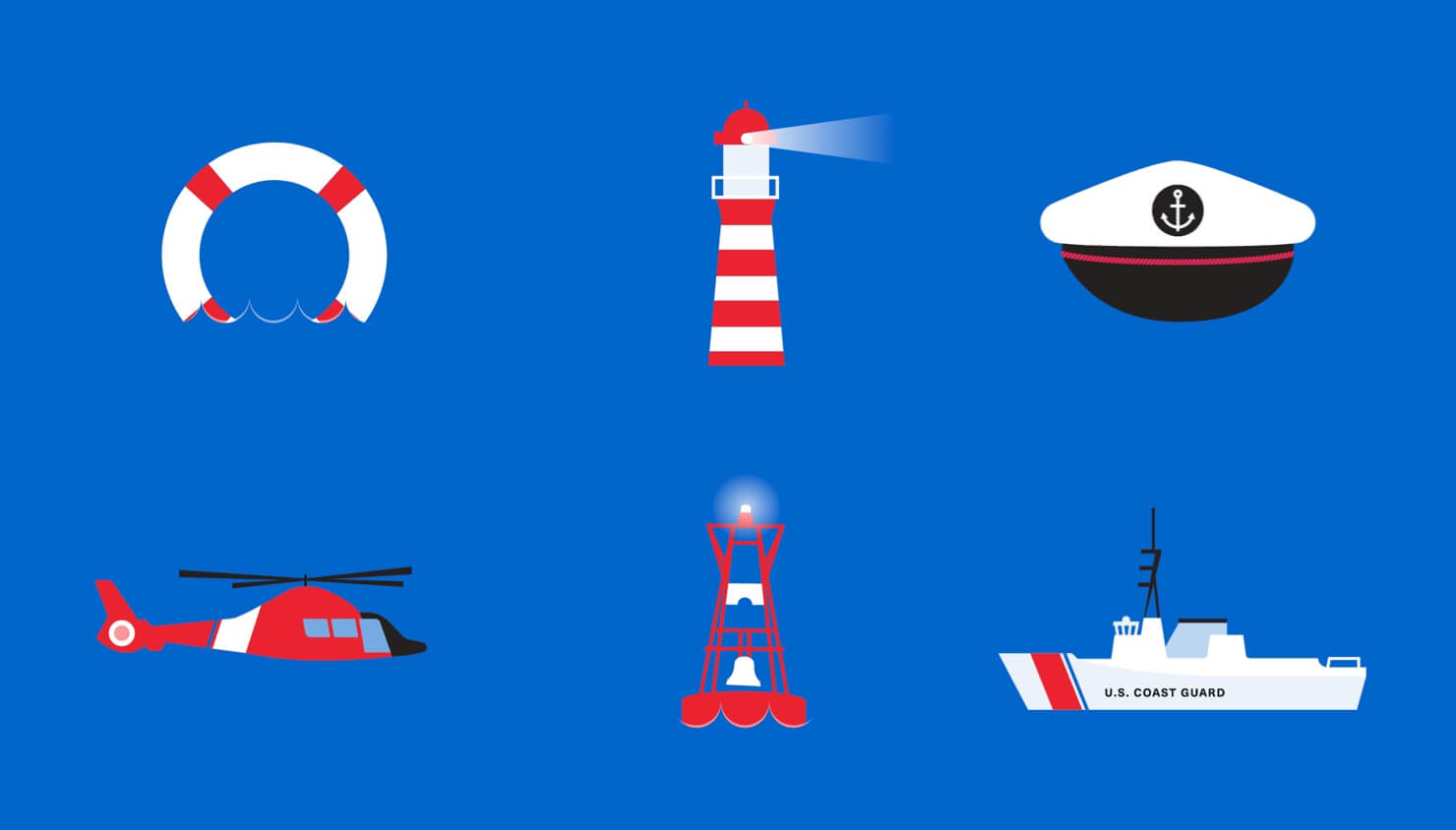 Selected icons designed for the Coast Guard Foundation website