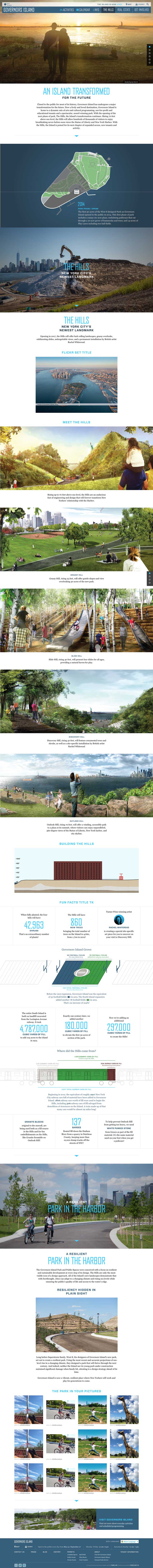 Desktop mockup of the Governors Island Hills page