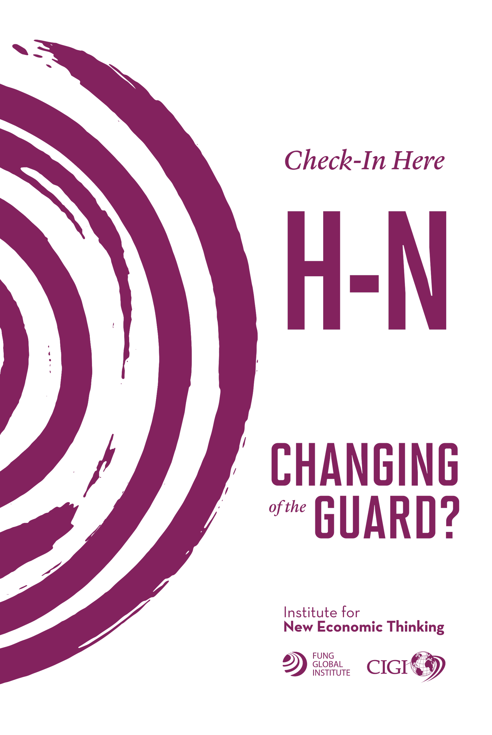 Branded check-in sign from the Changing of the Guard conference