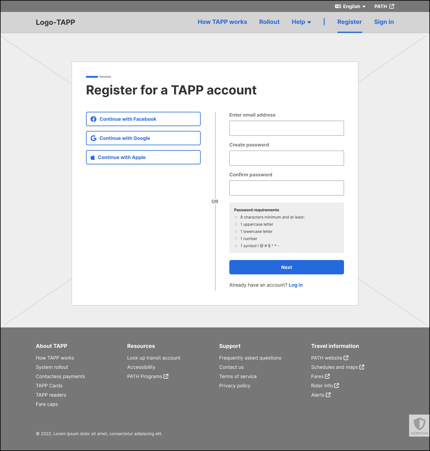 Wireframe of the first step of TAPP registration