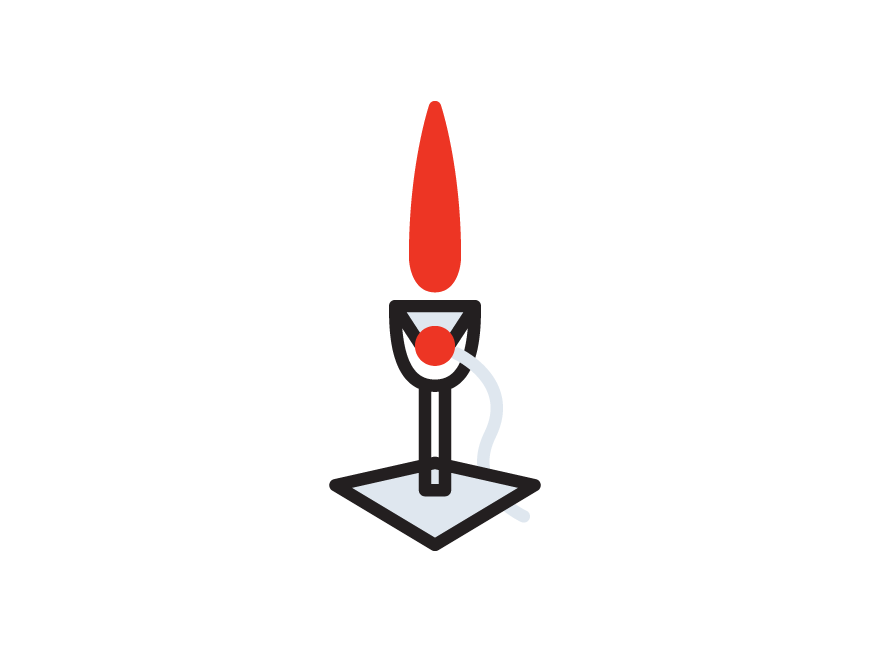 Simplified illustarion of a flameworking burner